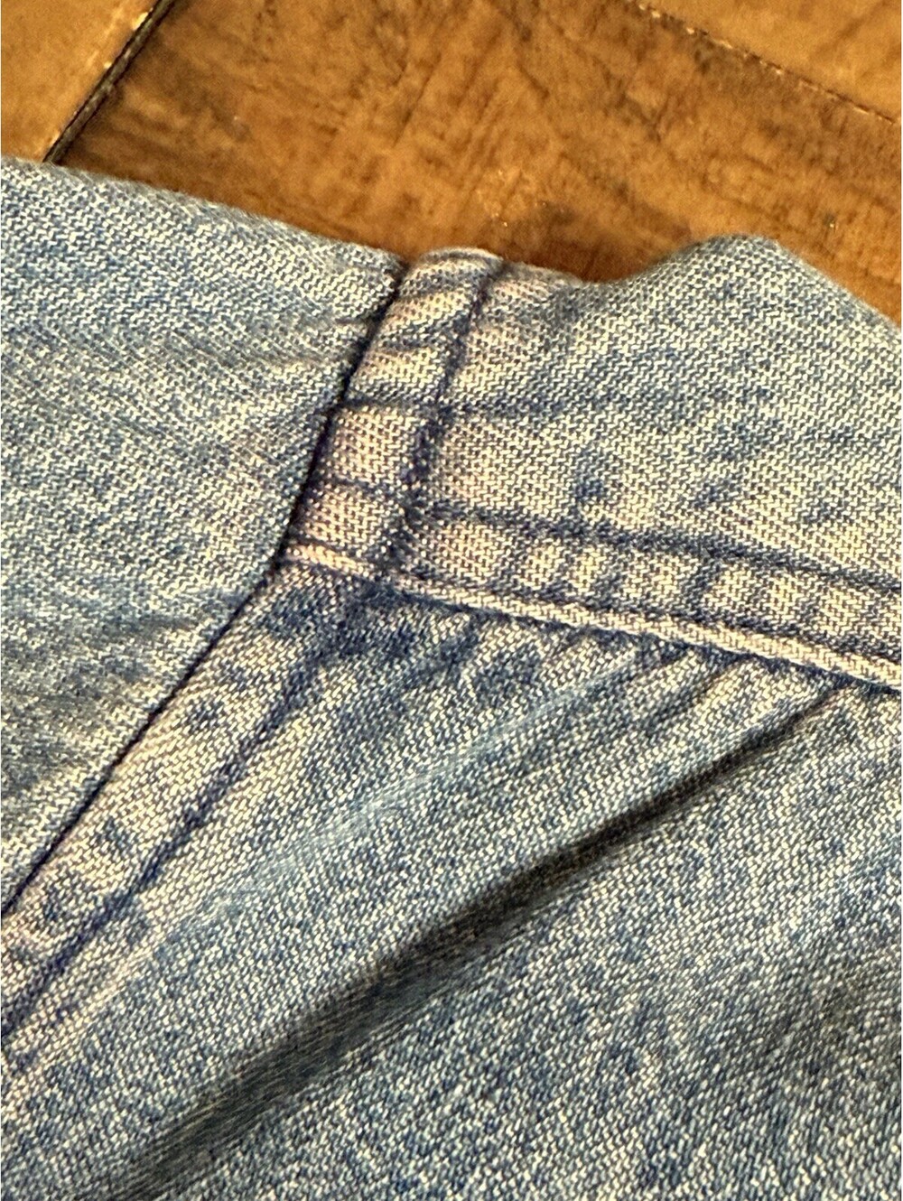 Vintage LL Bean Denim Flannel Lined Shirt Shacket Made In USA Size L - Picture 8 of 9